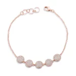 0.8ct CZ Rose Goldtone Pave Disc Bracelet