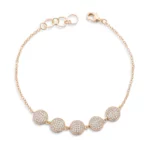 0.8ct CZ Goldtone Pave Disc Bracelet