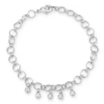 .55 Ct Stunning 8" Rhodium Bracelet with CZ Charms