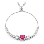 Adjustable Graduate Fuchsia & Clear CZ Bolo Style Tennis Bracelet