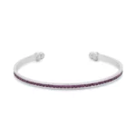 Channel-Set Amethyst Purple Cubic Zirconia Cuff