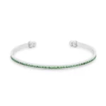 Channel-Set Peridot Green Cubic Zirconia Cuff