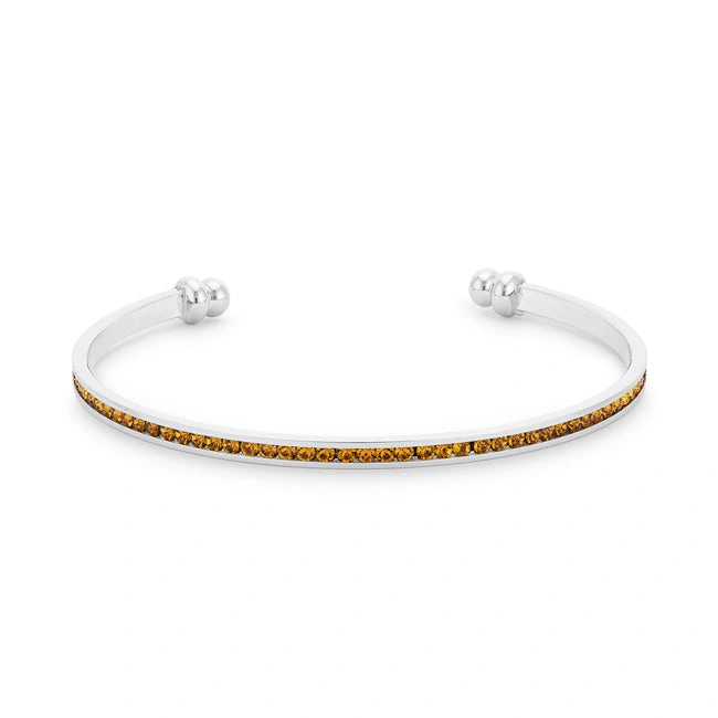 Channel-Set Canary Cubic Zirconia Cuff