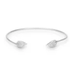 Trendy Rhodium Bracelet with Clear Cubic Zirconia Accents