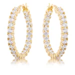 18k Gold Plated Eternity Hoop Earrings