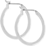 Simple Silvertone Hoop Earrings