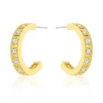 Roma Goldtone Finish Hoop Earrings