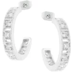 Studded Cubic Zirconia Hooplet Earrings