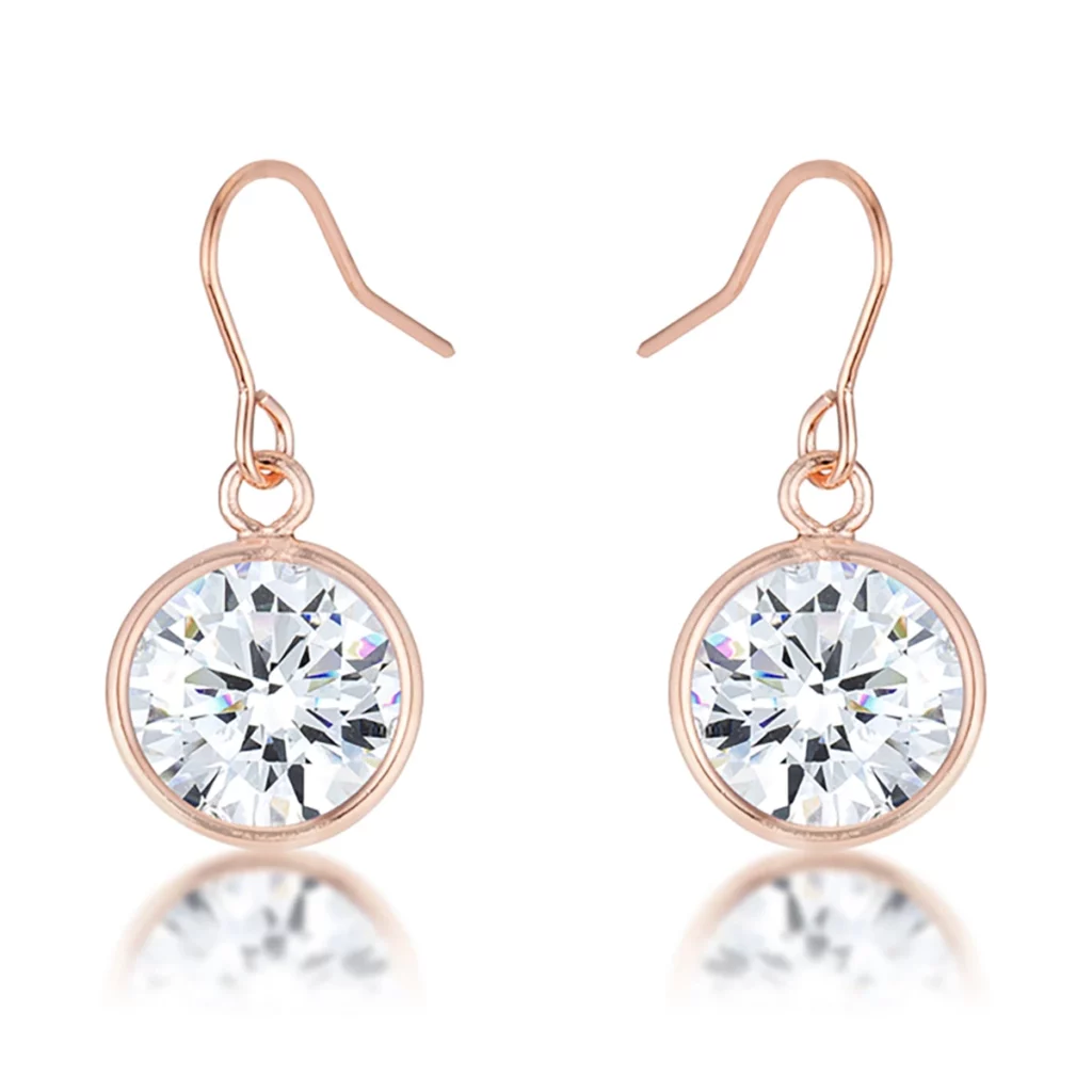 5.5 Ct Rose Gold CZ Drop Earrings