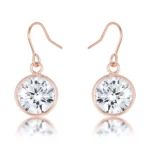 5.5 Ct Rose Gold CZ Drop Earrings