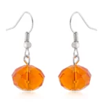 Orange Faceted Bead Earrings