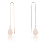 Chloe Rose Gold Stainless Steel Teardrop Threaded Drop Earrings