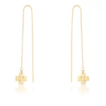 Patricia Gold Stainless Steel Clover Threaded Drop Earrings