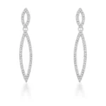 Sara 1.2ct CZ Rhodium Delicate Double Teardrop Drop Earrings