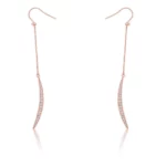Luna 0.5ct CZ Rose Gold Delicate Moon Drop Earrings