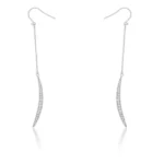 Luna 0.5ct CZ Rhodium Delicate Moon Drop Earrings