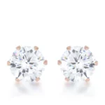 Reign 3.4ct CZ Rose Gold Stainless Steel Stud Earrings