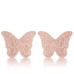 Jess Glittery Butterfly Rose Gold Stud Earrings