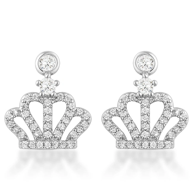 0.5 Ct Rhodium Crown CZ Earrings