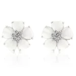 White Flower Nouveau Earrings