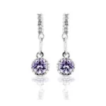 Lavender Cubic Zirconia Dangle Earrings