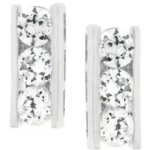 Cubic Zirconia Slate Stud Earrings