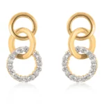 Goldtone Finish Triplet Hooplet Earrings