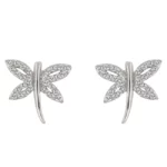 Cubic Zirconia Dragonfly Earrings