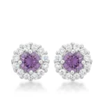 Bella Bridal Earrings in Purple