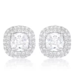 Cushion Pave Stud Earrings
