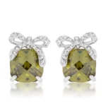 Olivine Drop Earrings with Bow