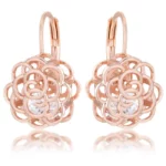 Maya 1.5ct CZ Rose Gold Rose Drop Earrings