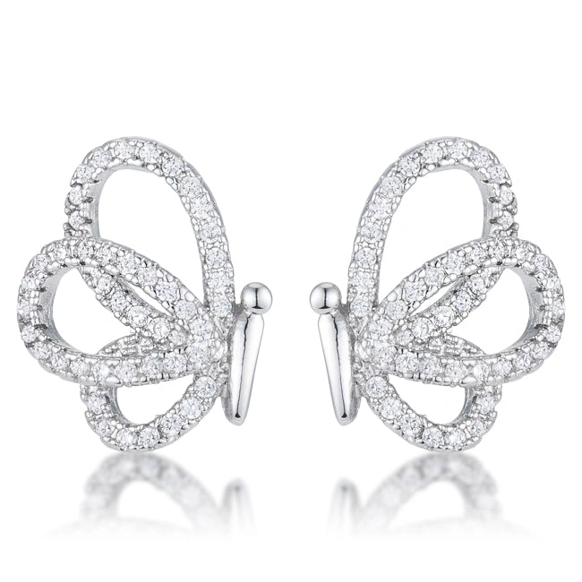 .45 Ct CZ Butterfly Stud Earrings
