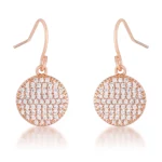 .6 Ct Elegant CZ Rose Gold Plated Disk Earrings