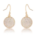 .6 Ct Elegant CZ Gold Plated Disk Earrings