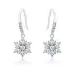 Contemporary Rhodium Plated CZ Earrings