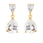 18k Gold Plated Double Pear Drop Earrings