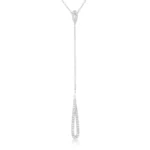 Chrisette 0.4ct CZ Rhodium Classic Drop Lariat Necklace