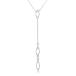 Carmela 0.6ct CZ Rhodium Classic Drop Lariat Necklace