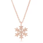 Jenna Rose Gold Stainless Steel Rose Gold Snowflake Necklace