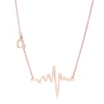 Hana Rose Gold Stainless Steel Delicate Heartbeat Necklace