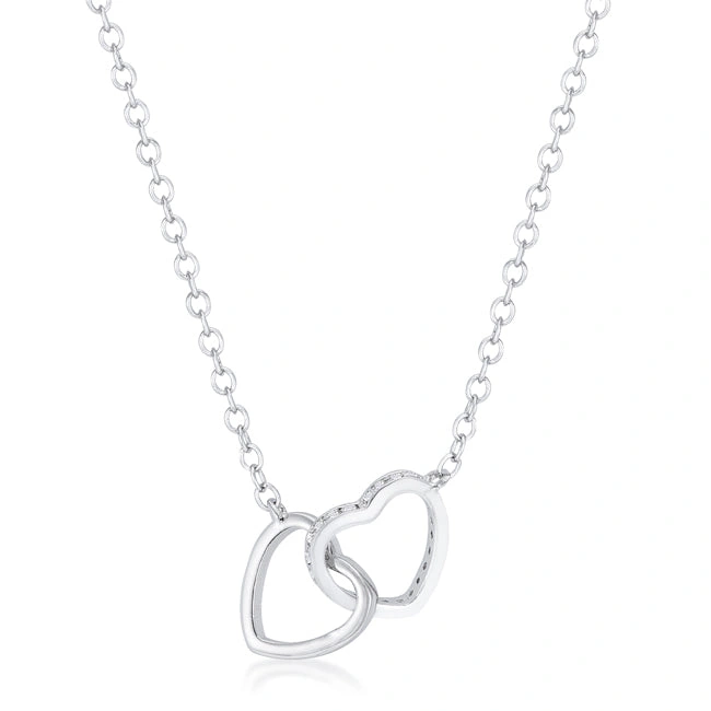 .22 Ct Interlocking Hearts Necklace with CZ