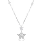 .32Ct Rhodium Star Necklace with Shimmering CZ