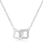 .21 Ct Rhodium Necklace with Floral Links