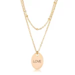 18k Gold Plated Double Chain LOVE Necklace