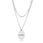 Stainless Steel Double Chain HOPE Necklace