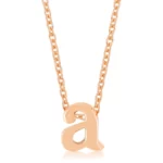 Rose Gold Finish Initial A Pendant