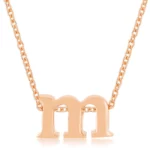 Rose Gold Finish Initial M Pendant