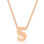 Rose Gold Finish Initial S Pendant