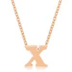 Rose Gold Finish Initial X Pendant